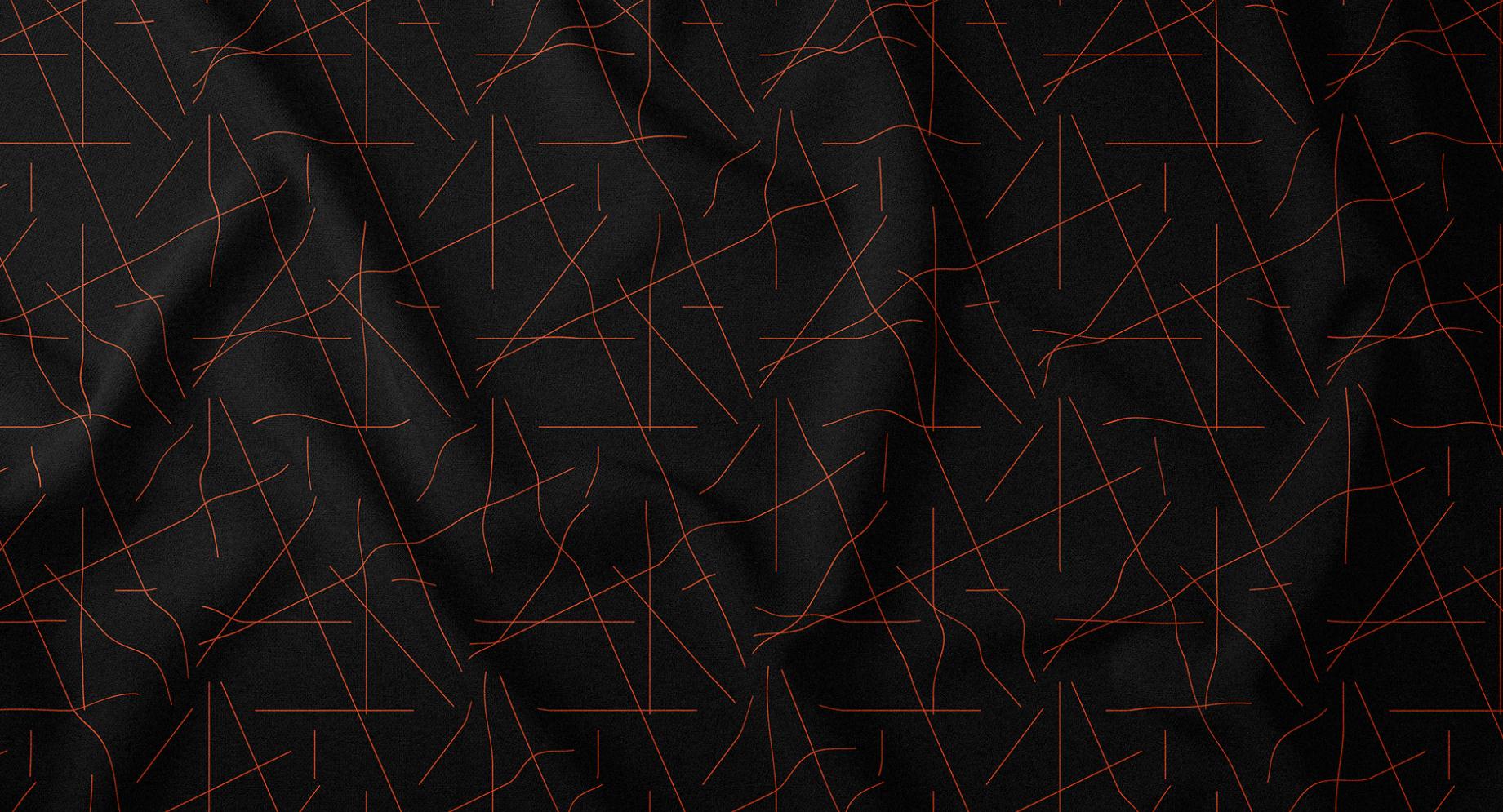 個性與時尚的Liz Almeida服裝品牌vi設計，以“雜亂而有序排列的線元素為輔助識別