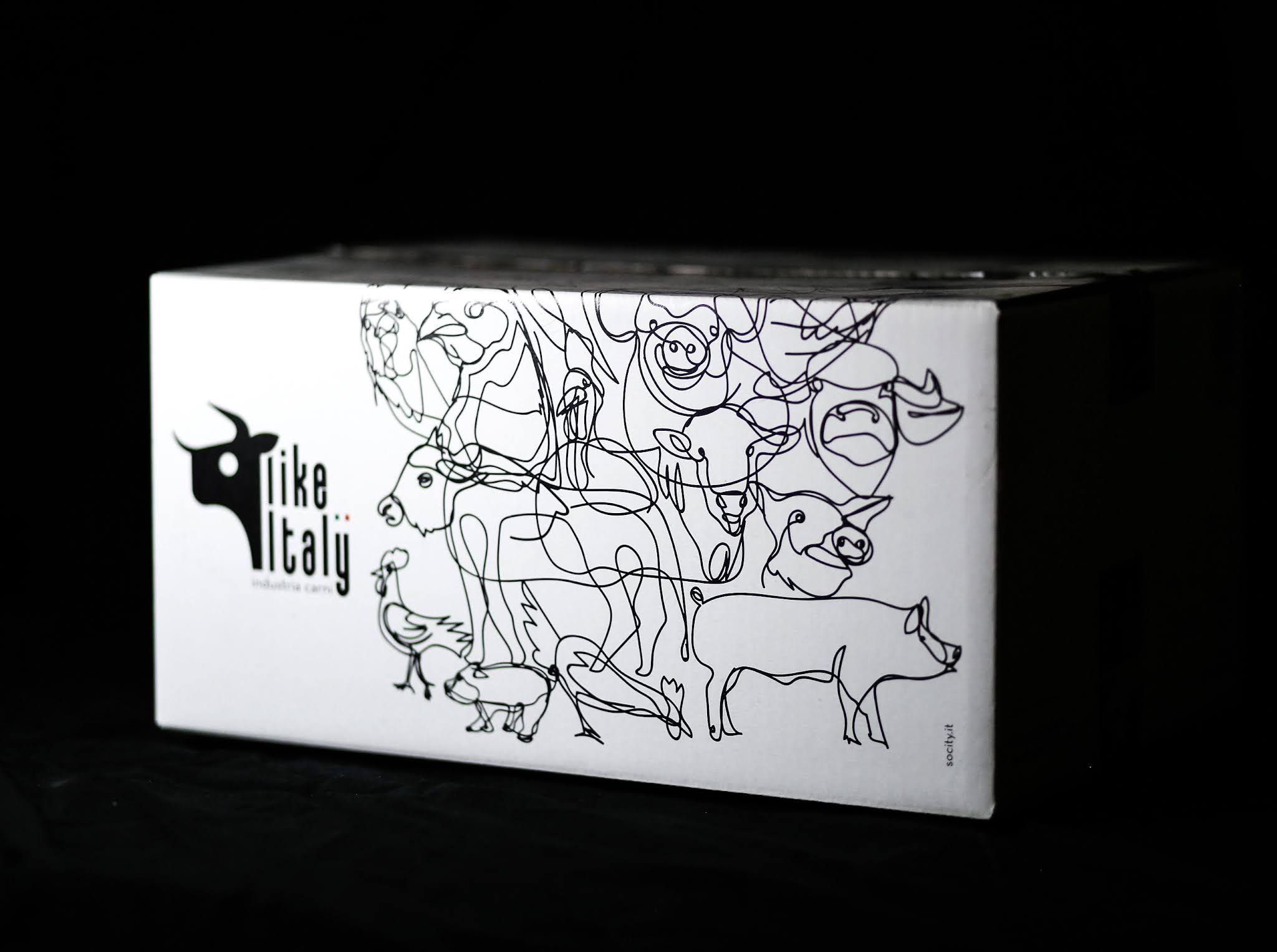 Like Italy冷鮮肉類包裝設(shè)計(jì)“黑白線條動物”元素