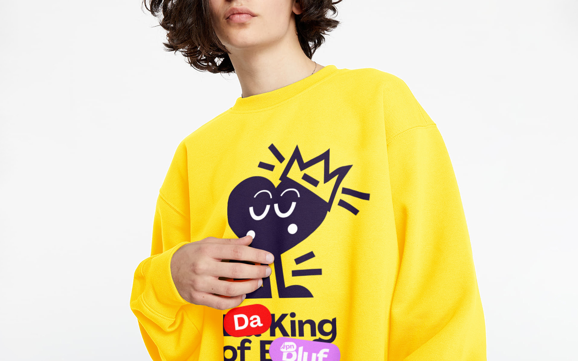 Bluf翻墻與隱私保護VPN軟件品牌設計ip卡通- 運動衫