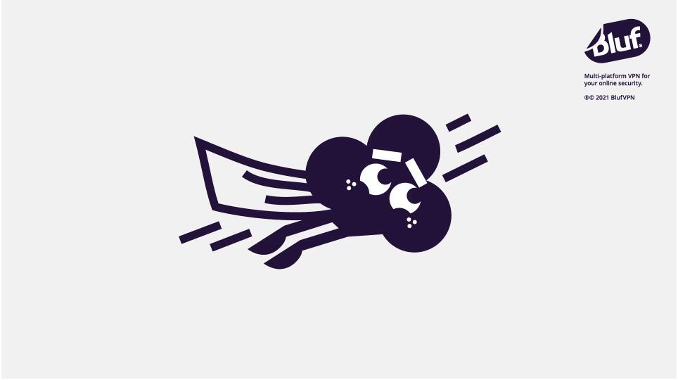 Bluf翻墻與隱私保護VPN軟件品牌設計ip卡通