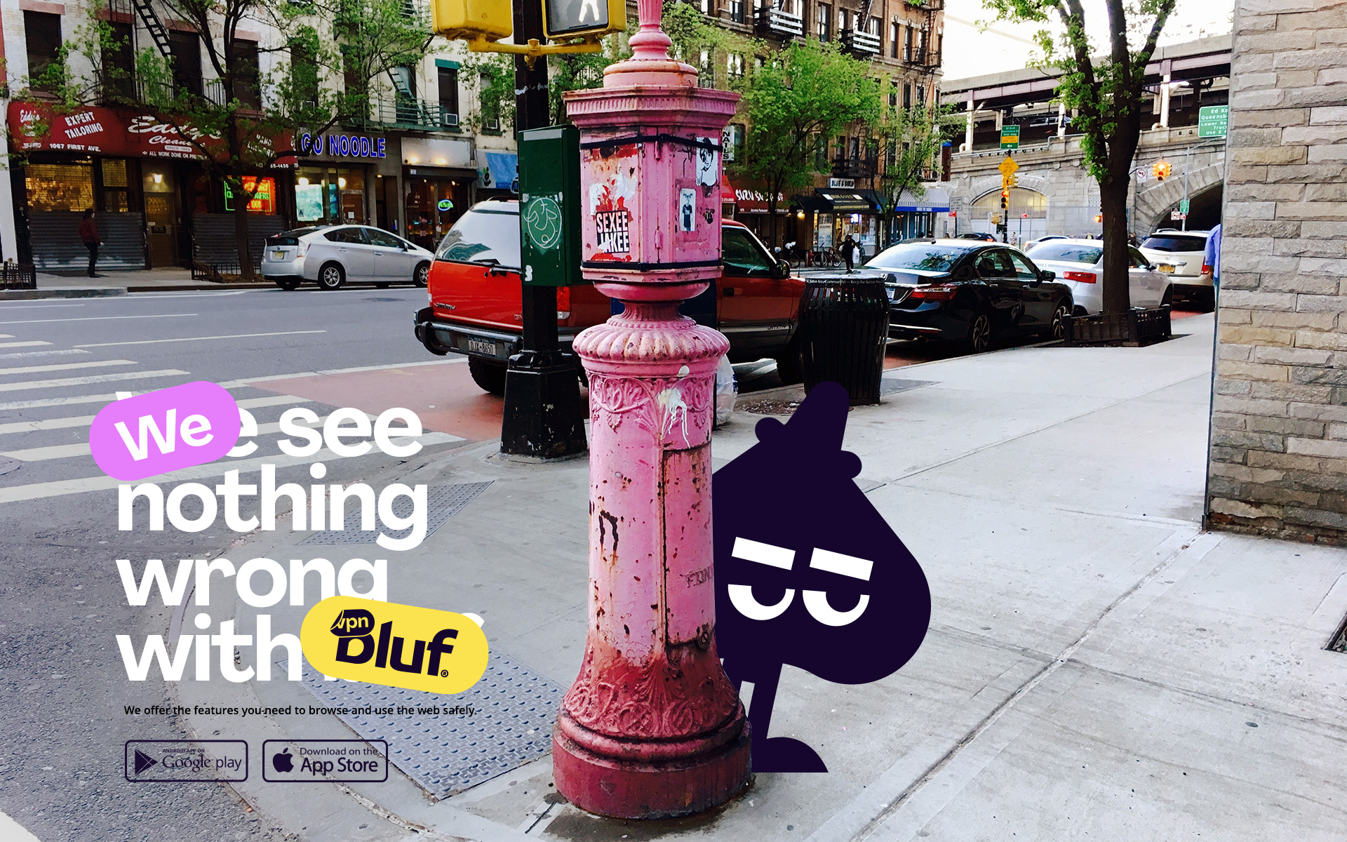 Bluf翻墻與隱私保護VPN軟件品牌設計ip卡通-廣告設計。