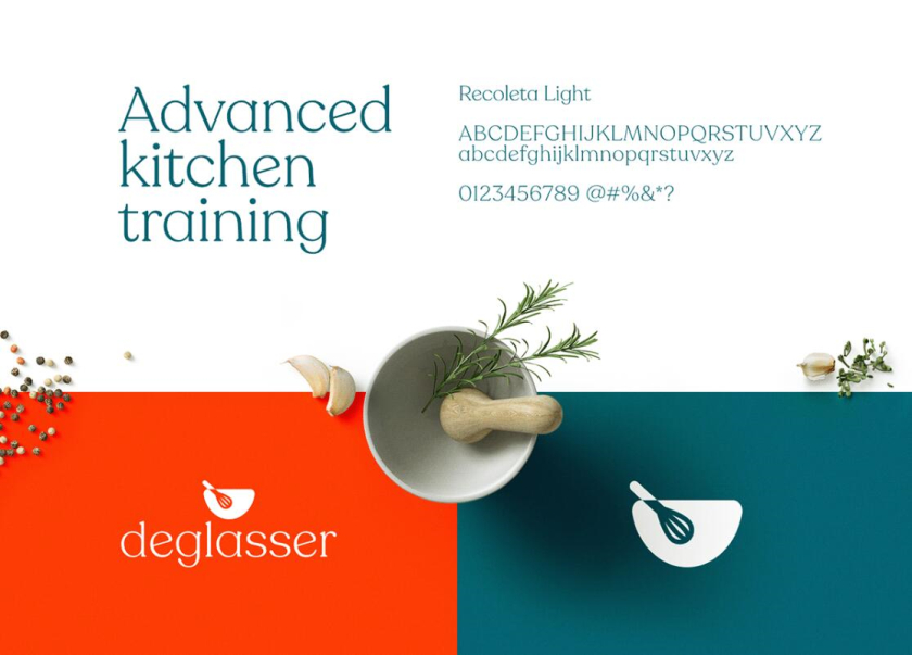 Deglasser 烹飪學校教育品牌視覺識別logo設計vi設計