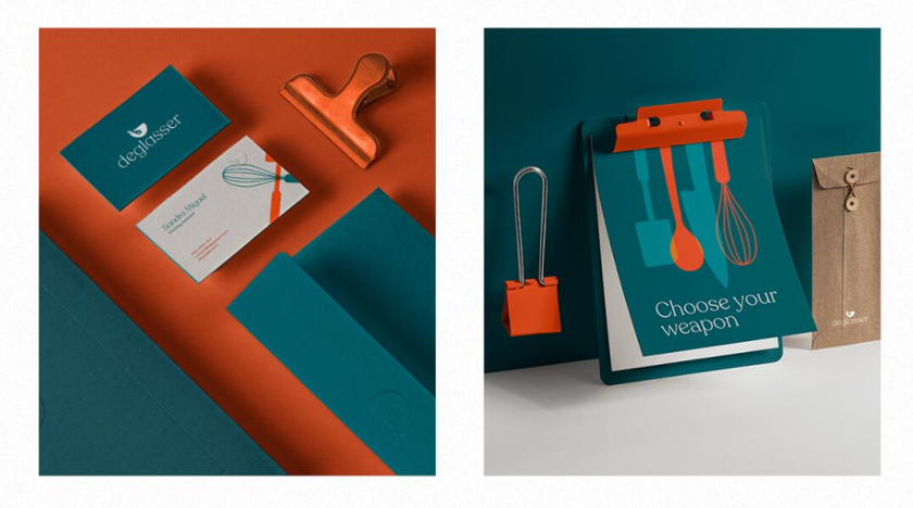 Deglasser 烹飪學校教育品牌視覺識別logo設計vi設計