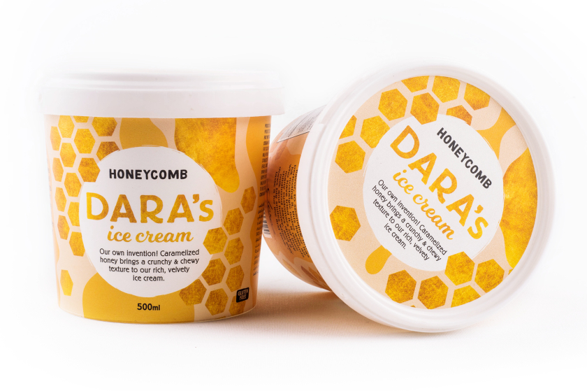 Dara全天然手工冰淇淋包裝設計“鮮艷飽滿的插畫”