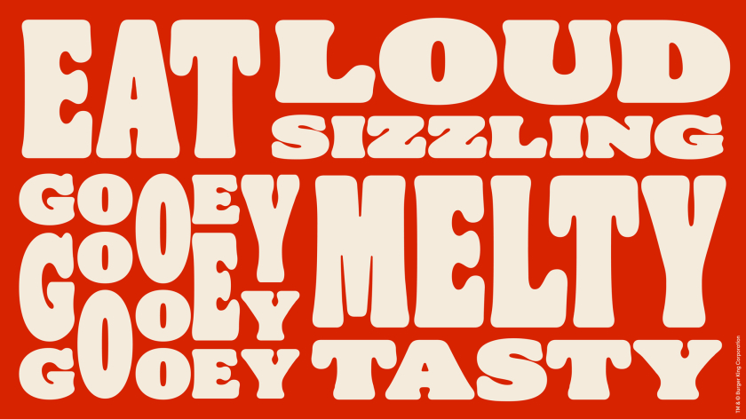 漢堡王快餐品牌形象更新設計，更像漢堡的復古logo設計+更年輕的插畫風格