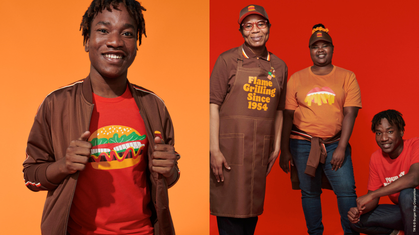 漢堡王快餐品牌形象更新設計，更像漢堡的復古logo設計制服服裝設計