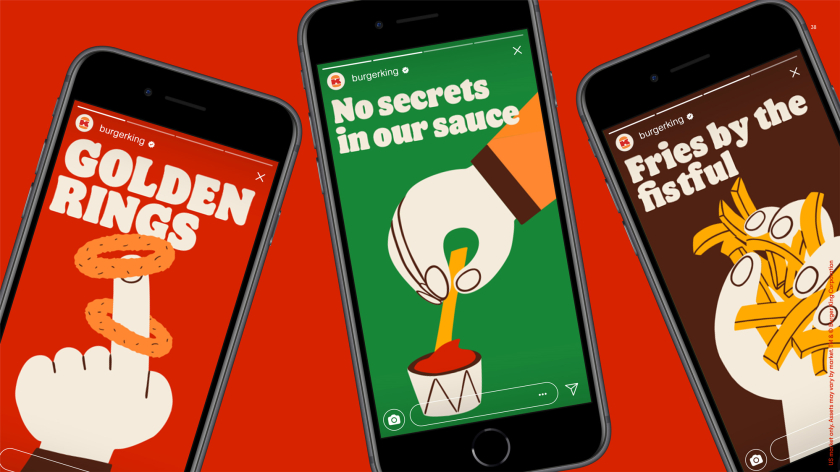 漢堡王快餐品牌形象更新設計，更像漢堡的復古logo設計+更年輕的插畫風格