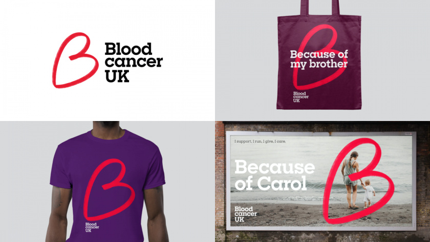 關懷照顧者（有愛心的人The Caregiver）品牌原型視覺形象設計：英國血液癌癥-慈善組織品牌logo-vi視覺設計