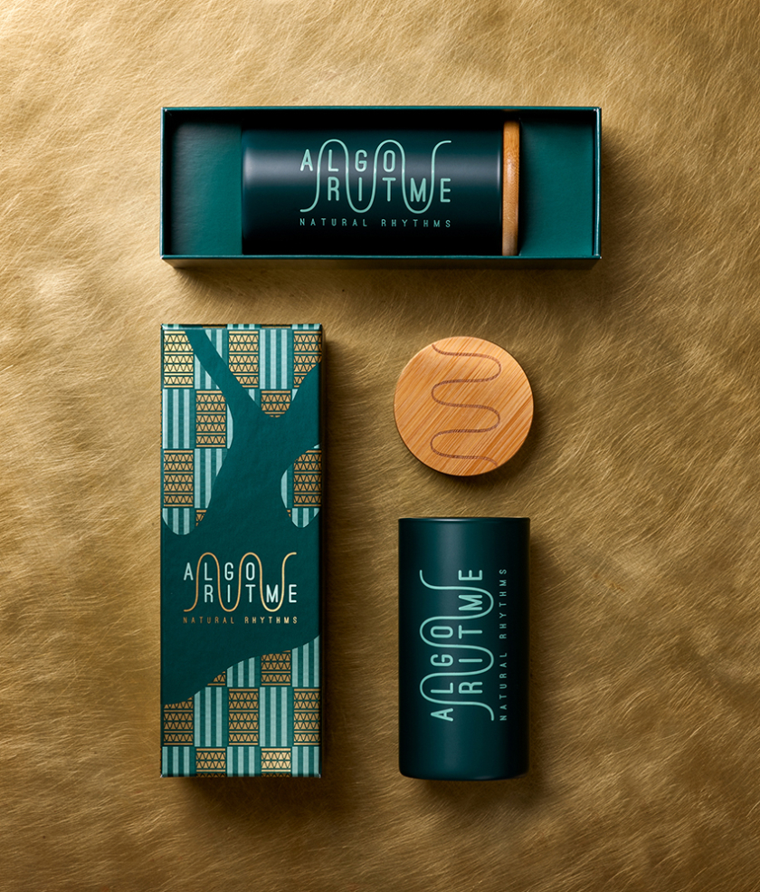 Algoritme螺旋藻補充劑包裝設計“波浪圖案”