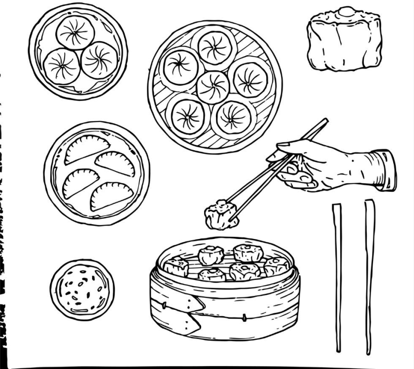 DIMSUMNYAKA 包子餃子點心手繪插圖設計