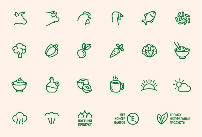 Вкусно 食品連鎖零售商品牌vi形象設計包裝設計，手寫字體+豐富配色營造食欲感