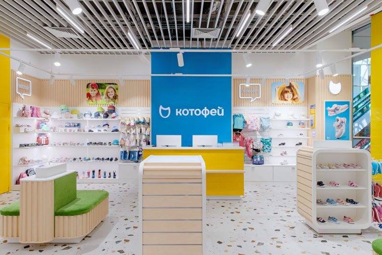 莫斯科“ Kotofey”兒童青少年鞋類品牌旗艦店店鋪室內空間設計