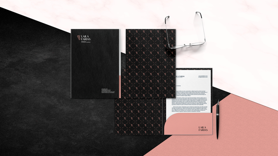 Laila Farias 法律律師工作室品牌vi視覺形象識別設計，優雅的女性風格
