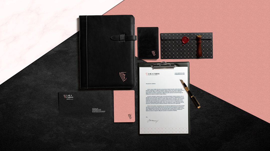 Laila Farias 法律律師工作室品牌vi視覺形象識別設計，優雅的女性風格