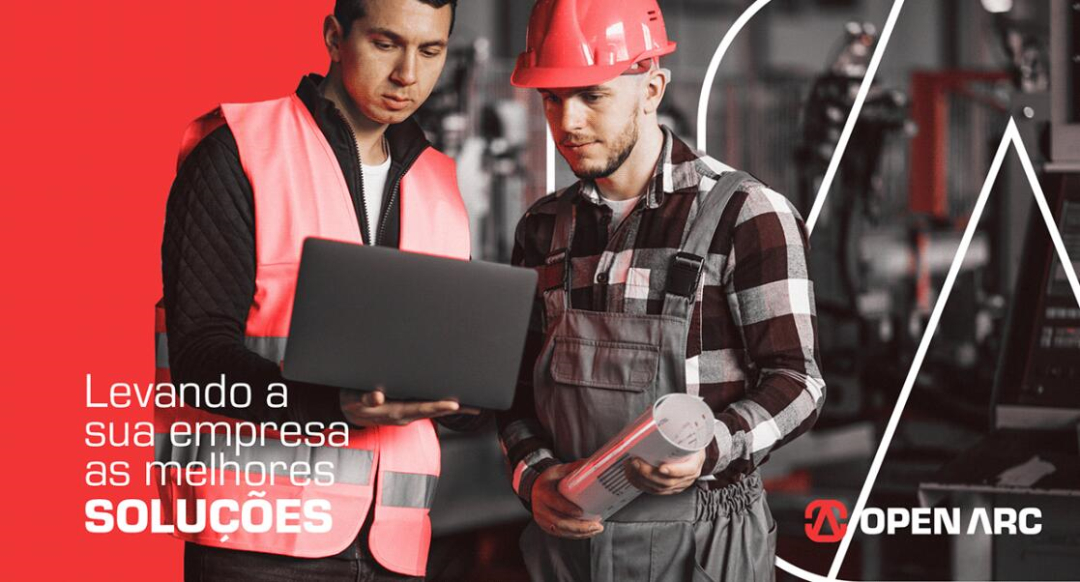 Open Arc 焊接解決方案公司企業視覺形象識別設計，字母O+A電弧打開圖形