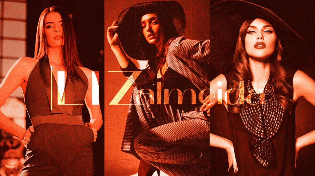 個性與時尚的Liz Almeida服裝品牌vi設計，以“雜亂而有序排列的線元素為輔助識別