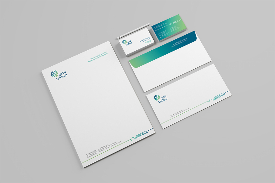 Taldeen 塑料管道品牌vi設計。以塑料、管道、水、農業為靈感的輔助圖形設計+品牌應用設計