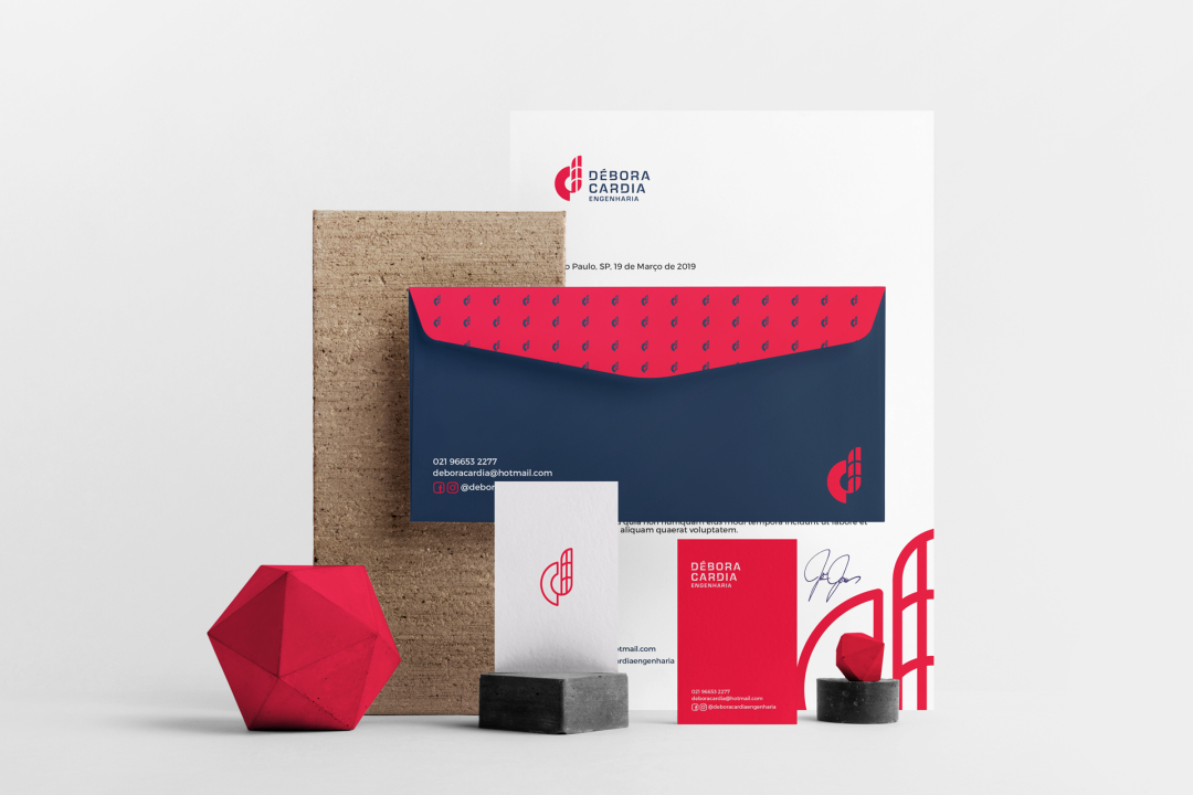 Débora Cardia 土木建筑公司品牌形象設(shè)計(jì)logo設(shè)計(jì)vi設(shè)計(jì)，字母dc+大樓圖形