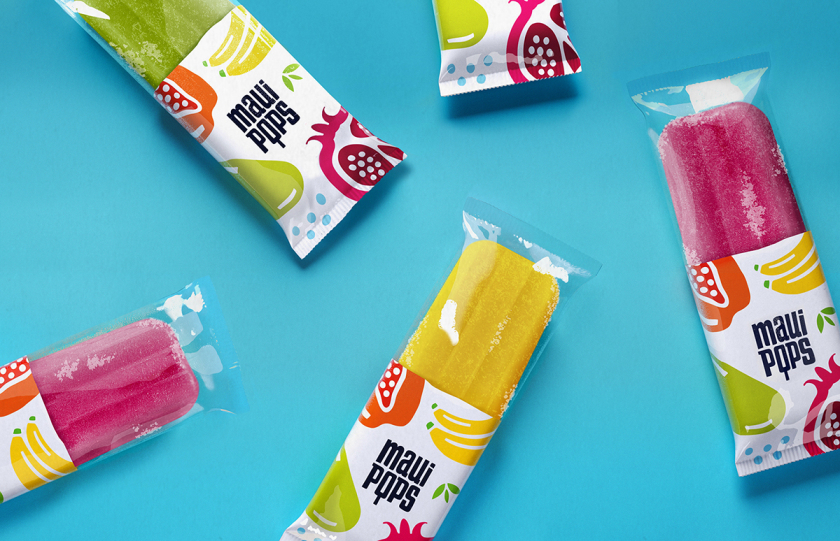 Maui Pops 冰淇淋店品牌logo設(shè)計(jì)店鋪室內(nèi)設(shè)計(jì)，活潑的夏威夷風(fēng)格