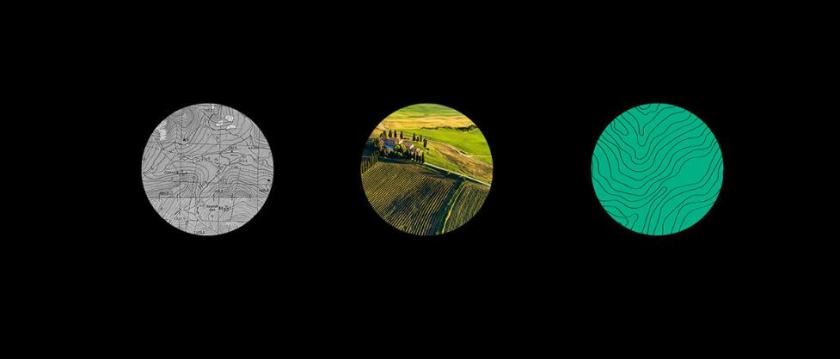 Roots 烏克蘭進口葡萄酒公司vi設計，梯田線條元素