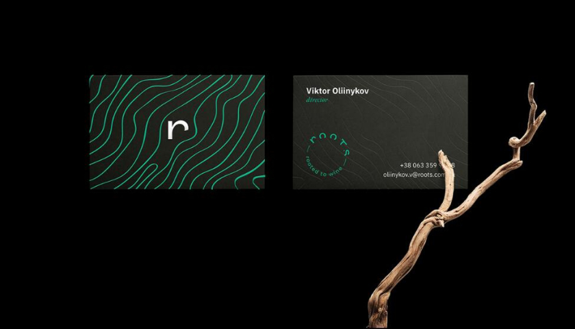 Roots 烏克蘭進口葡萄酒公司vi設計，梯田線條元素