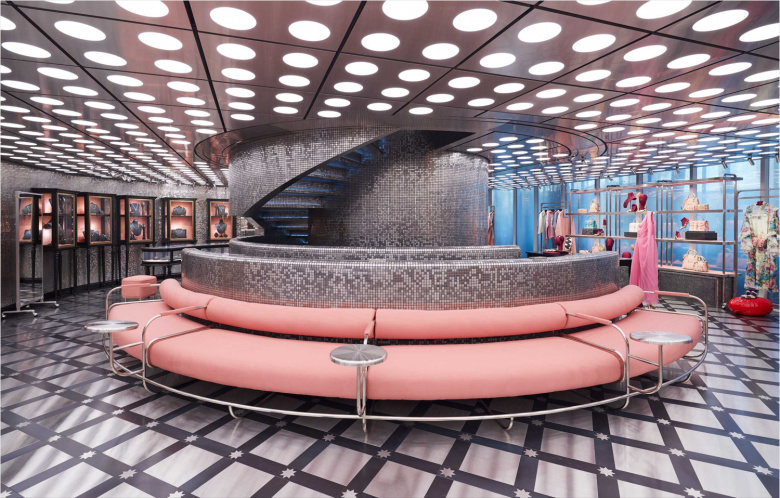 Gucci 韓國旗艦店店鋪空間設計，韓國傳統圖案與充滿活力的燈光組合