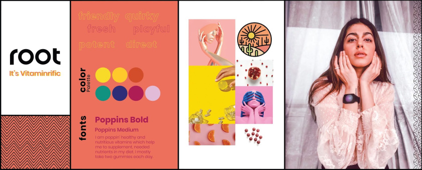 根系營養 Root Nutrition 維生素補充劑保健品線條插畫包裝設計