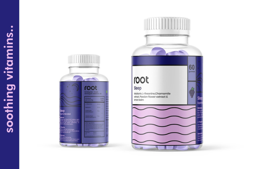 根系營養 Root Nutrition 維生素補充劑保健品線條插畫包裝設計