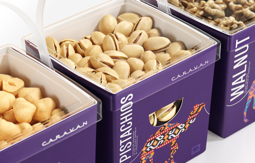  Caravan 堅果和干果品牌包裝設計“駱駝”主視覺形象