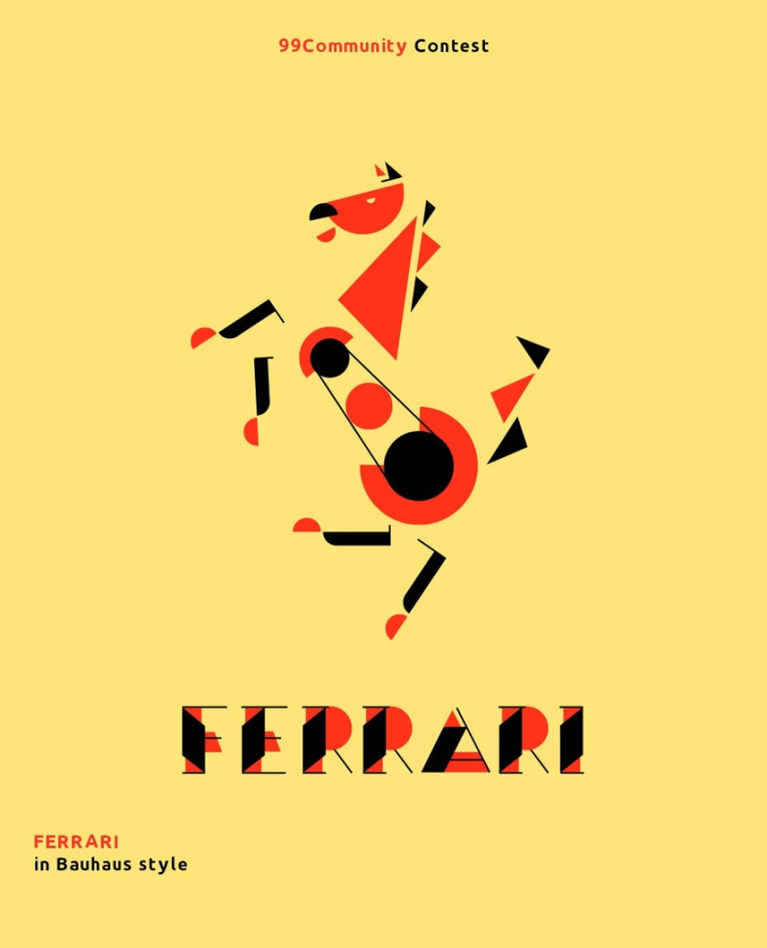 圖：法拉利的包豪斯風格標志