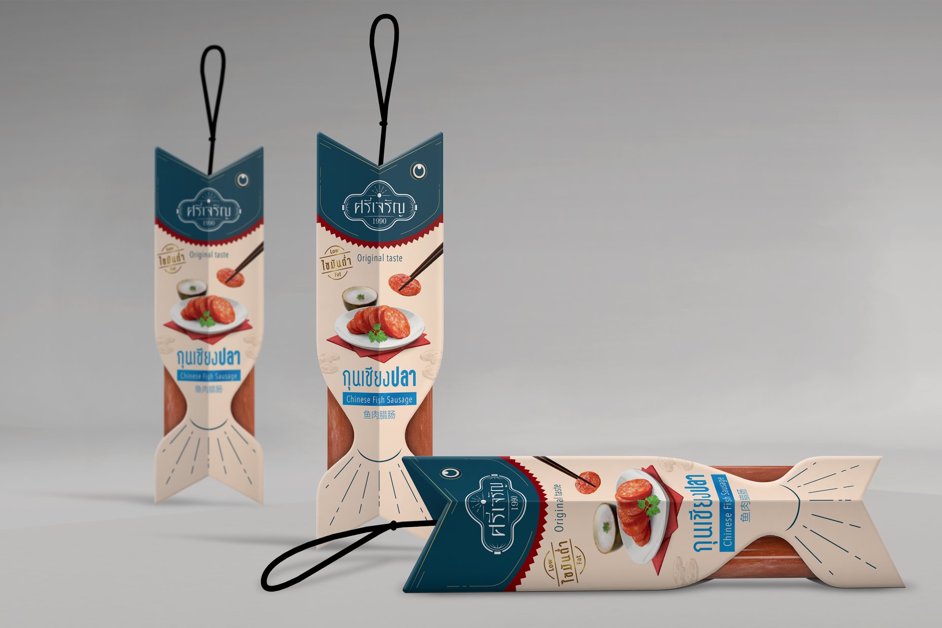 Sri Charoen 魚肉香腸包裝設(shè)計(jì)，魚在砧板上的創(chuàng)意
