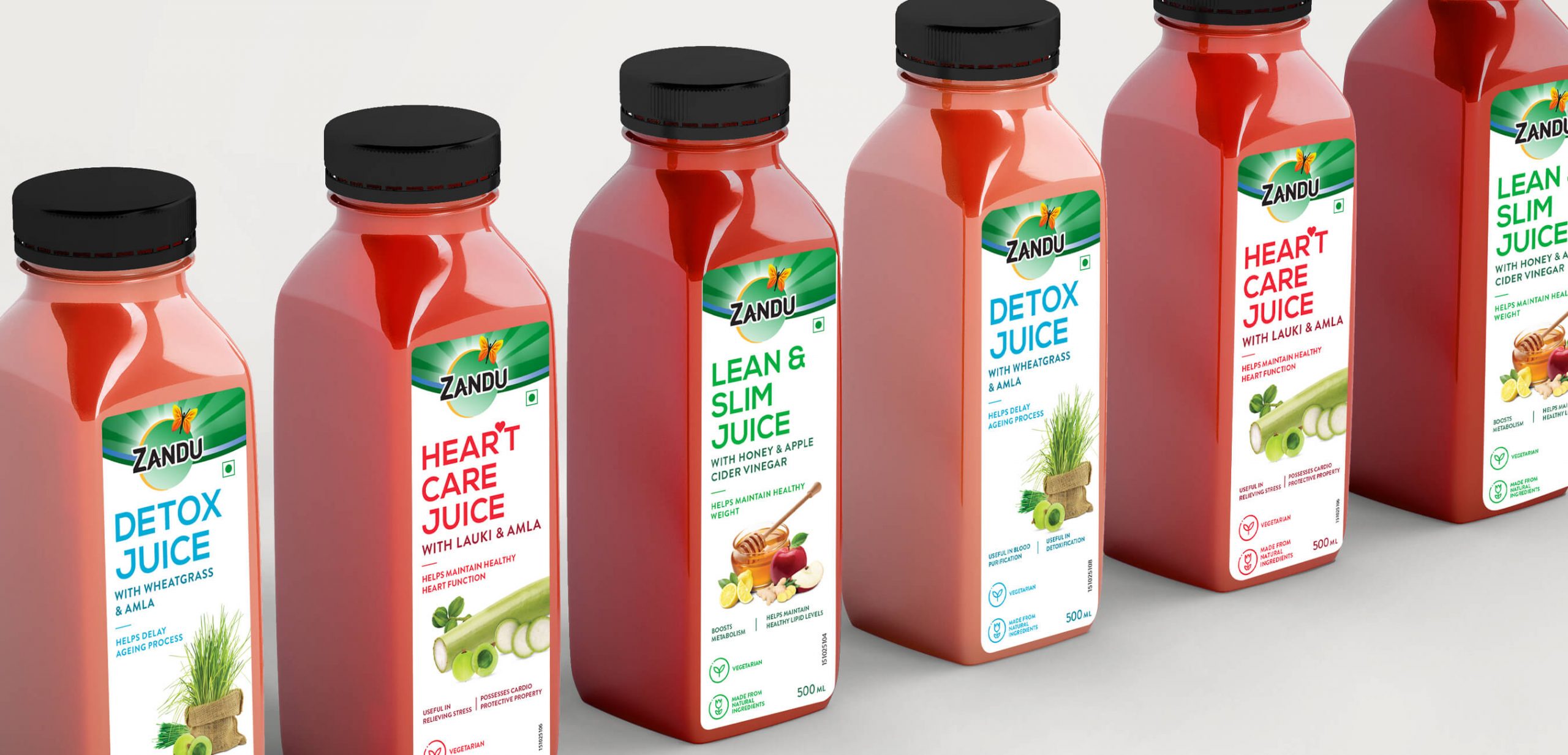 zandu蘋果醋果汁蜂蜜水果花茶系列食品包裝設計，統一的包裝頂部設計