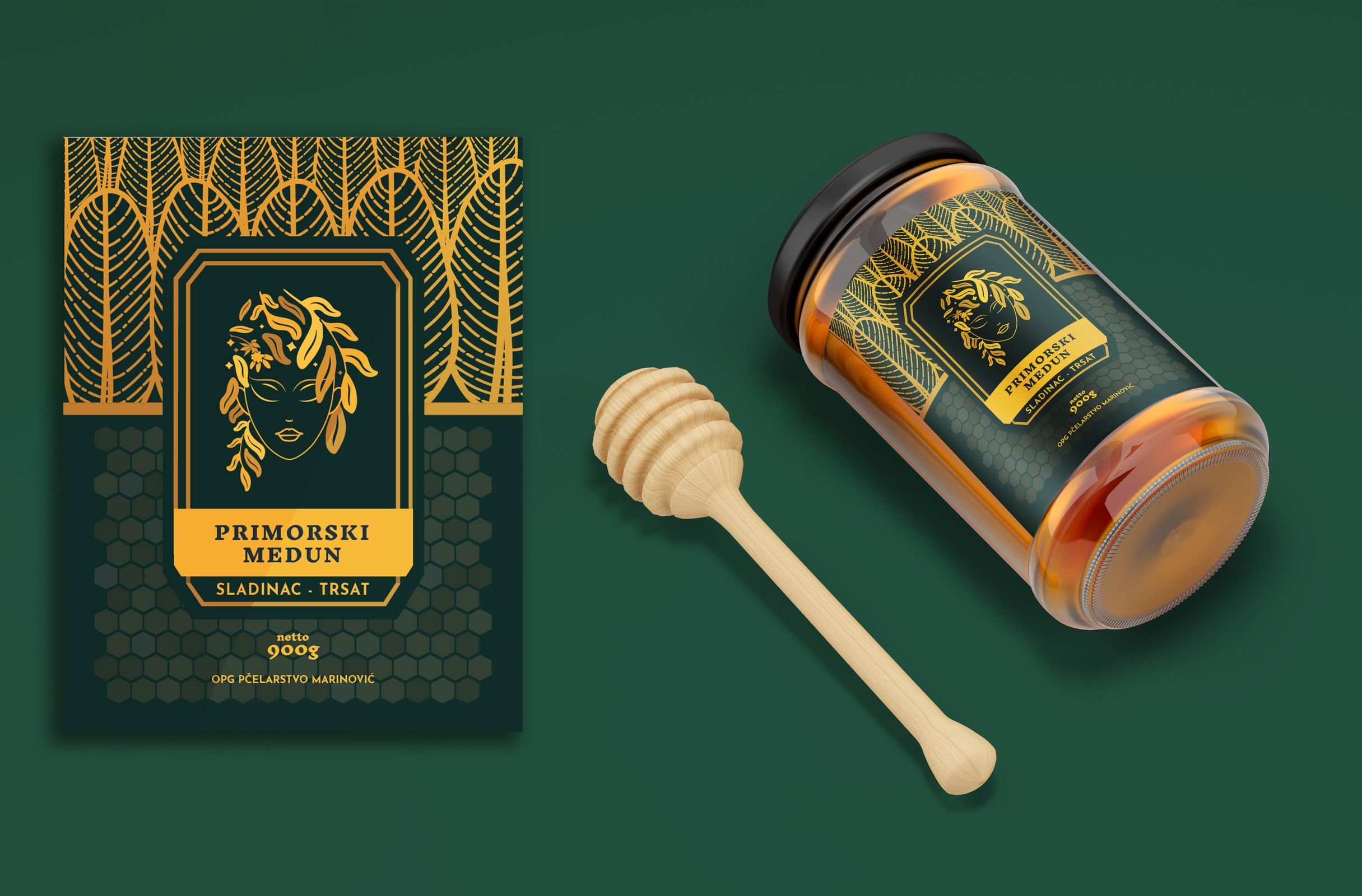 PRIMORSKI 灌裝蜂蜜標(biāo)簽包裝設(shè)計“人物”頭像插畫