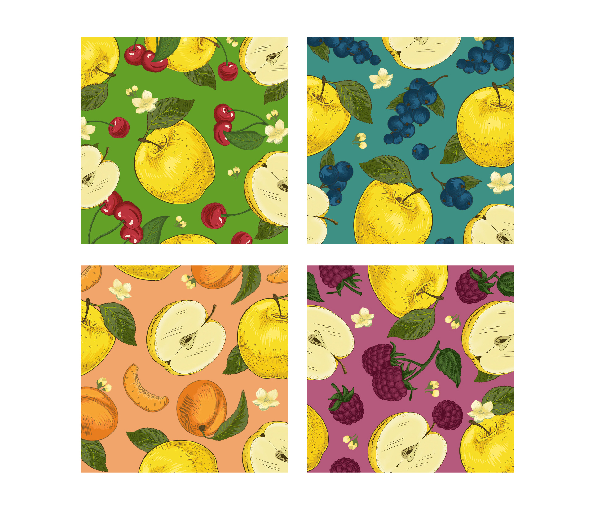 Belevsky水果糖果餅干包裝設計，多樣化配色與充滿食欲的水果插畫