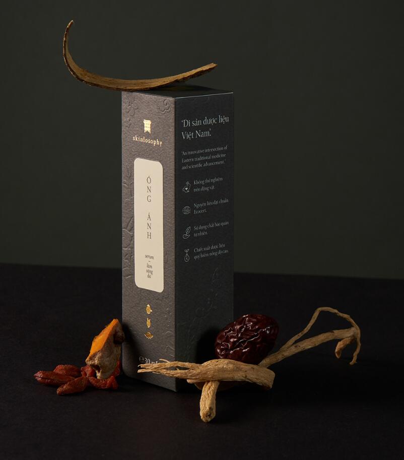 Skinlosophy 東方中藥草本化妝品包裝設(shè)計(jì)“金箔沖壓工藝”