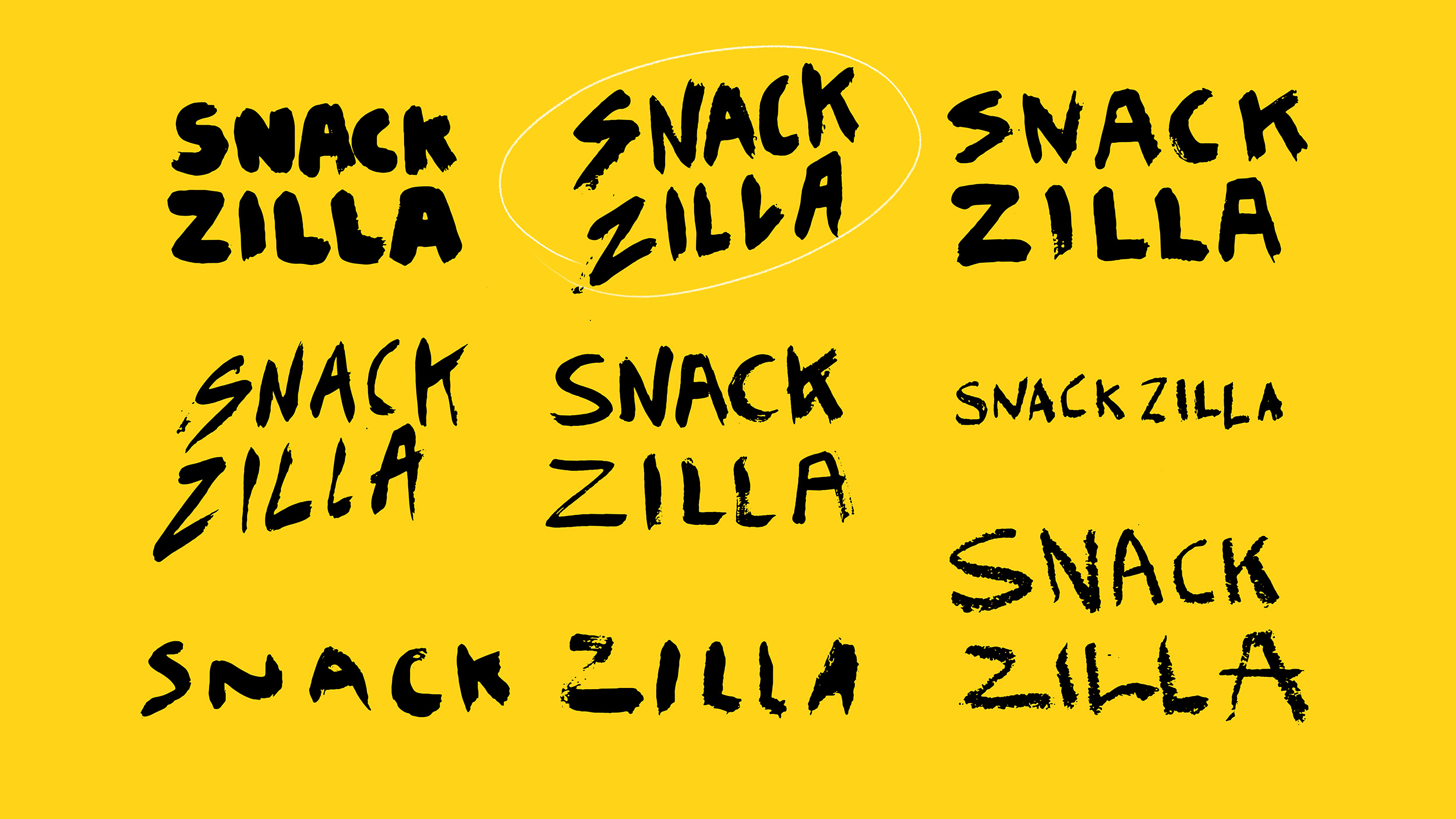 Snackzilla 燕麥餅干兒童低糖零食包裝設(shè)計(jì)，夸張的動(dòng)物線條插畫(huà)