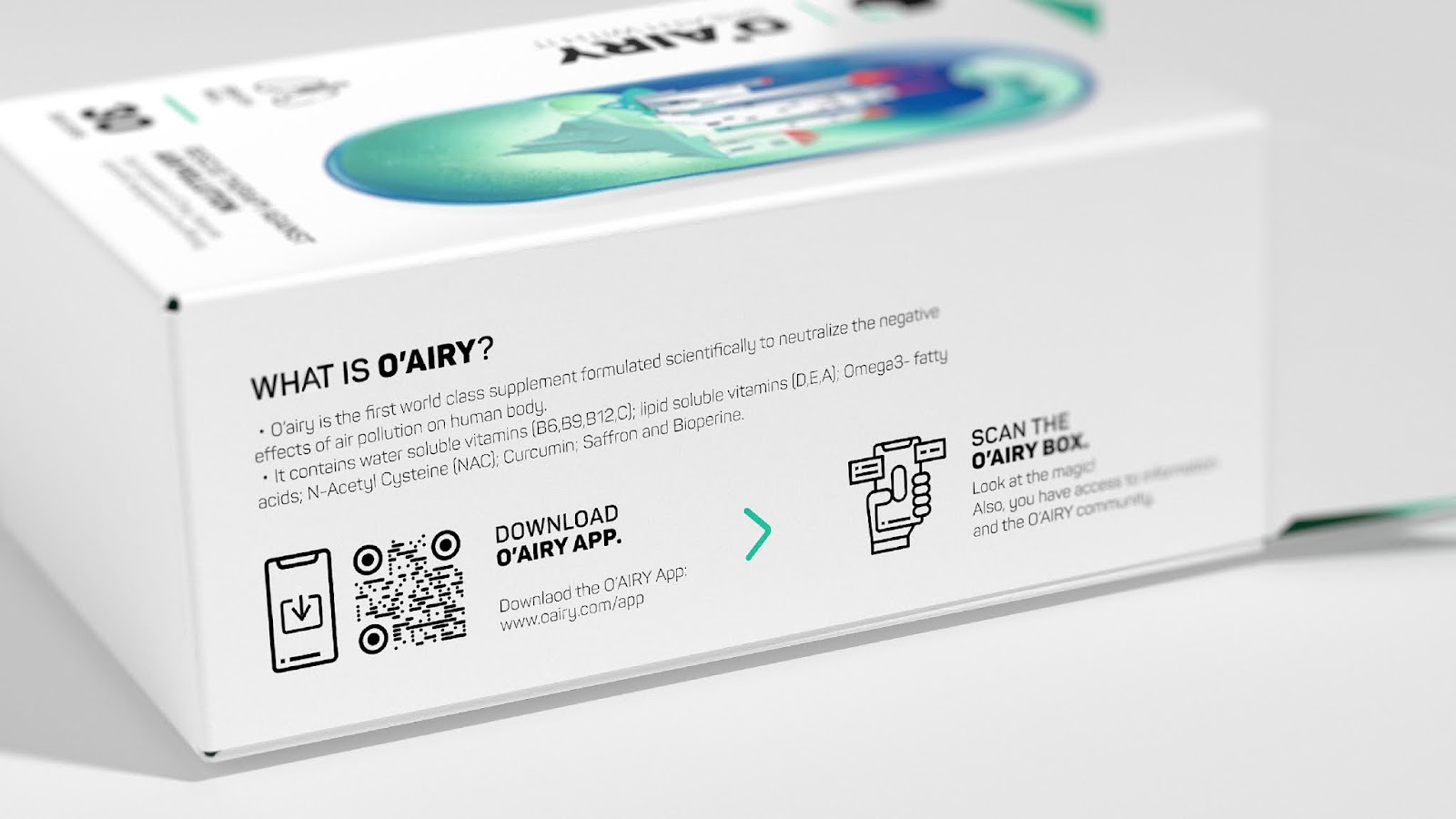 O''''AIRY 抗空氣污染營養補充劑保健品包裝設計“膠囊元素”（含AR）