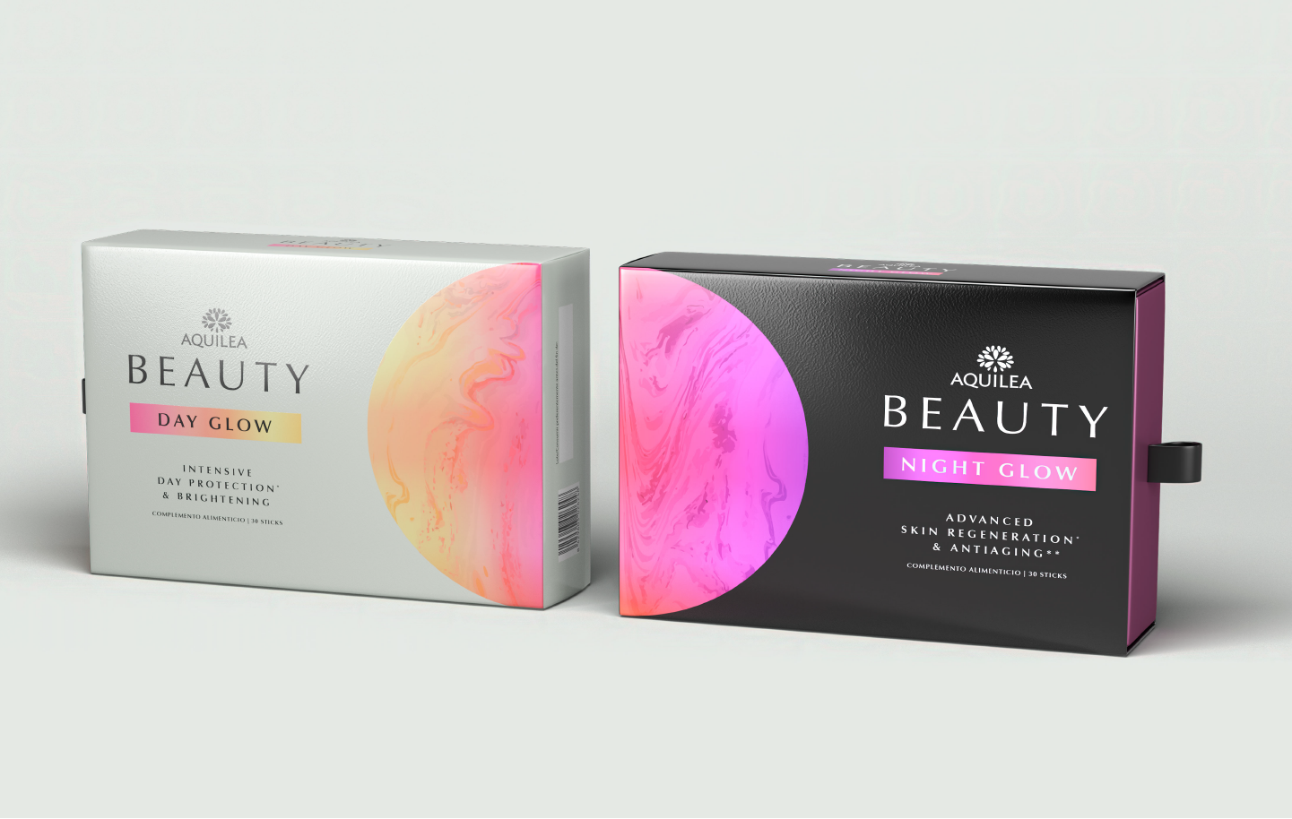 AQUILEA貴婦逆齡飲日夜沖飲套裝營(yíng)養(yǎng)美容產(chǎn)品包裝設(shè)計(jì)