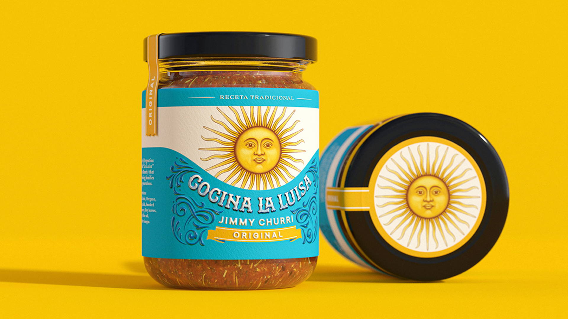 Cocina La Luisa 辣醬包裝設計“太陽公公”圖案
