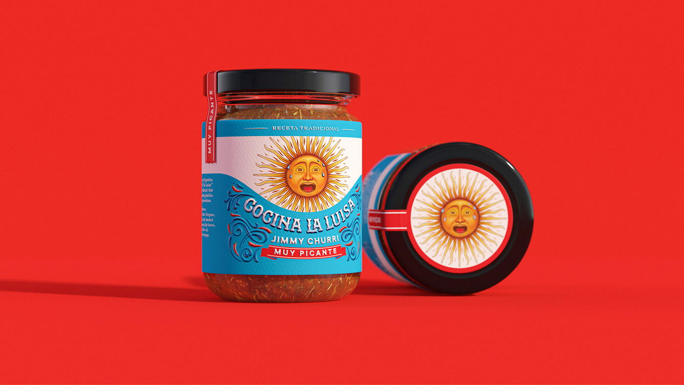 Cocina La Luisa 辣醬包裝設計“太陽公公”圖案