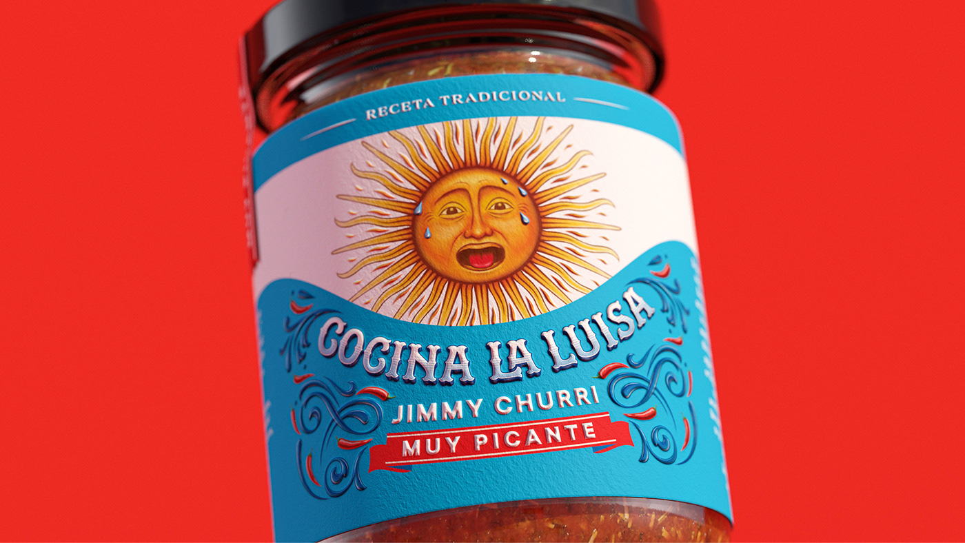 Cocina La Luisa 辣醬包裝設計“太陽公公”圖案