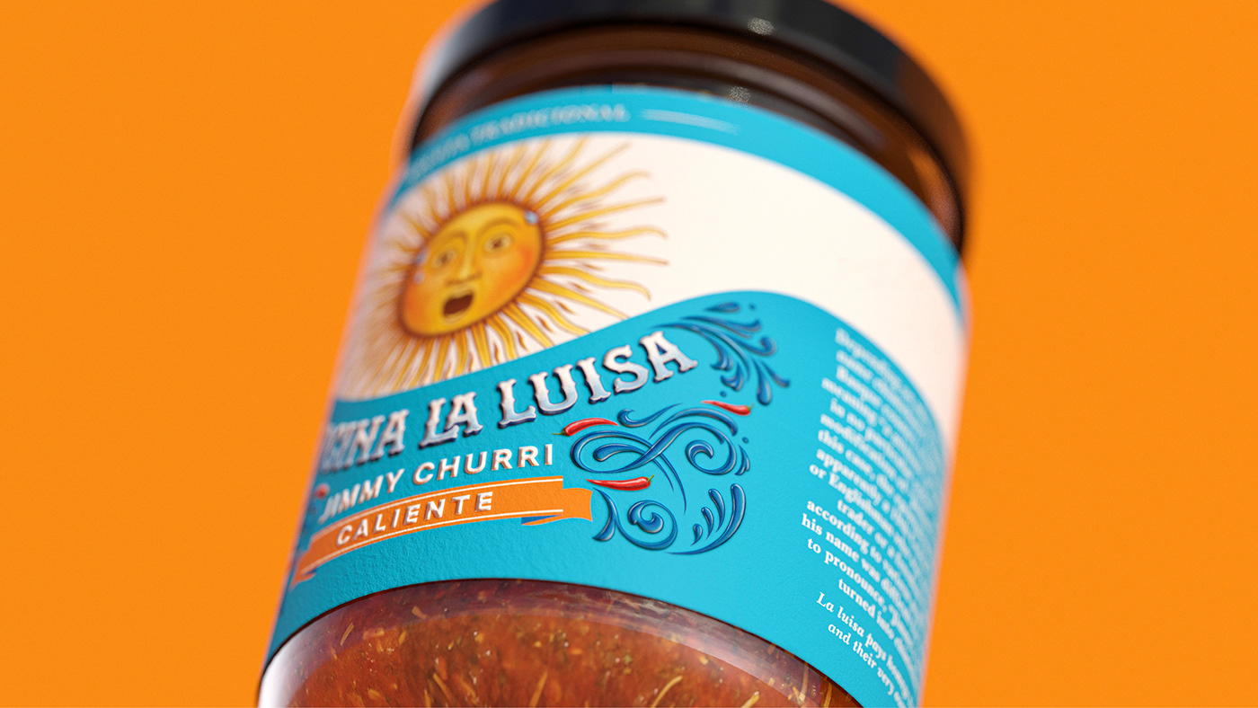 Cocina La Luisa 辣醬包裝設計“太陽公公”圖案