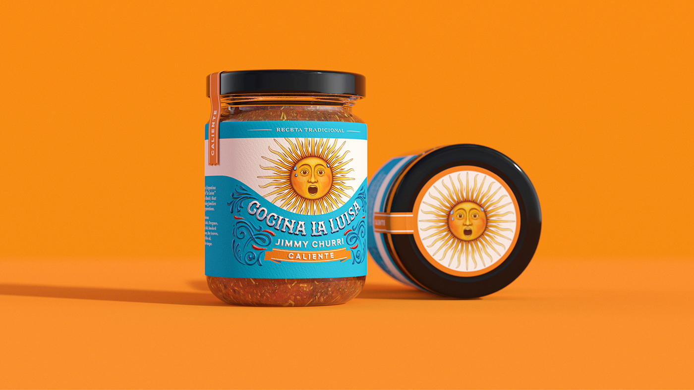 Cocina La Luisa 辣醬包裝設計“太陽公公”圖案