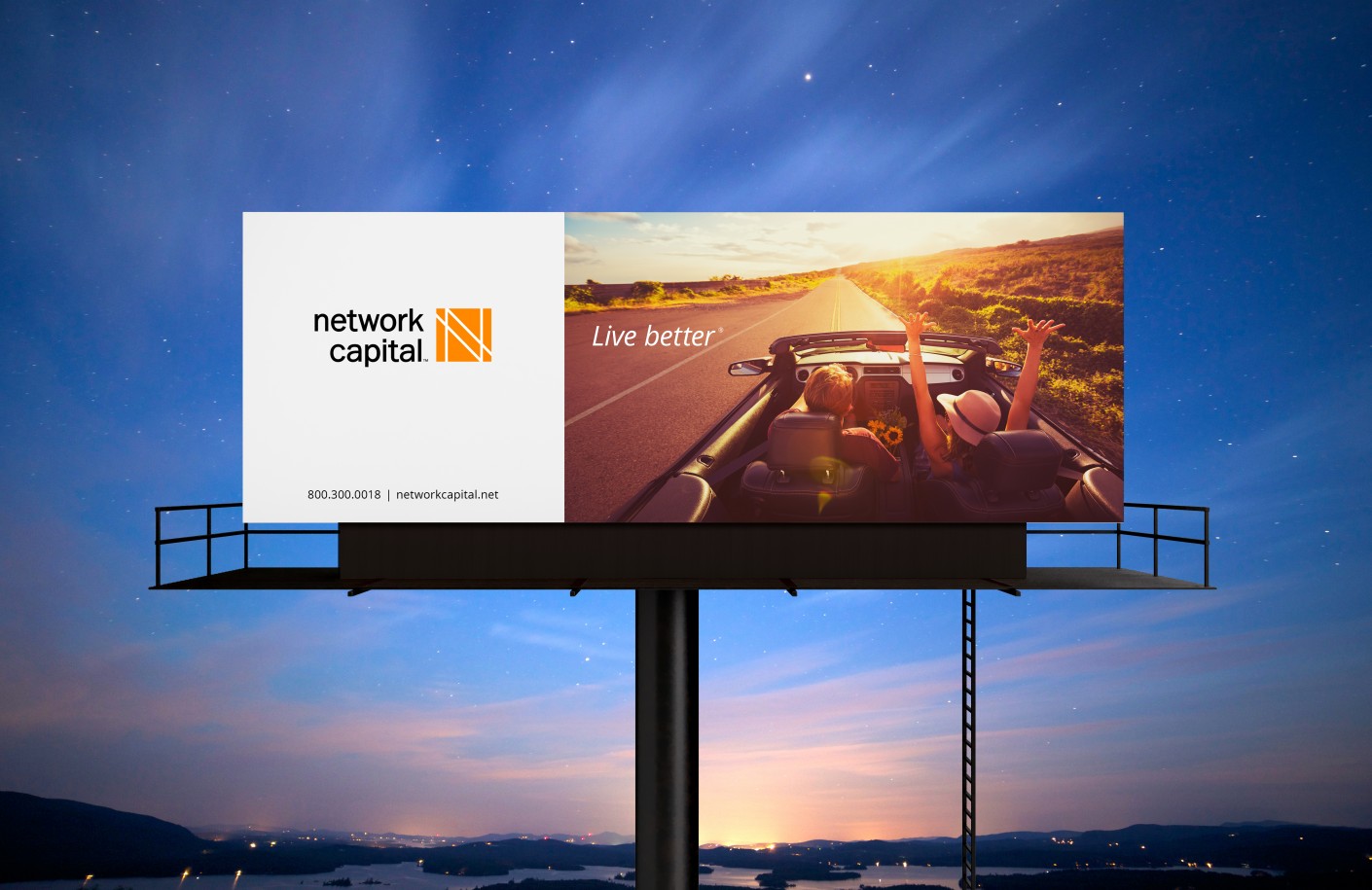 Network Capital貸款融資金融科技公司logo設計，正方形字母N網格