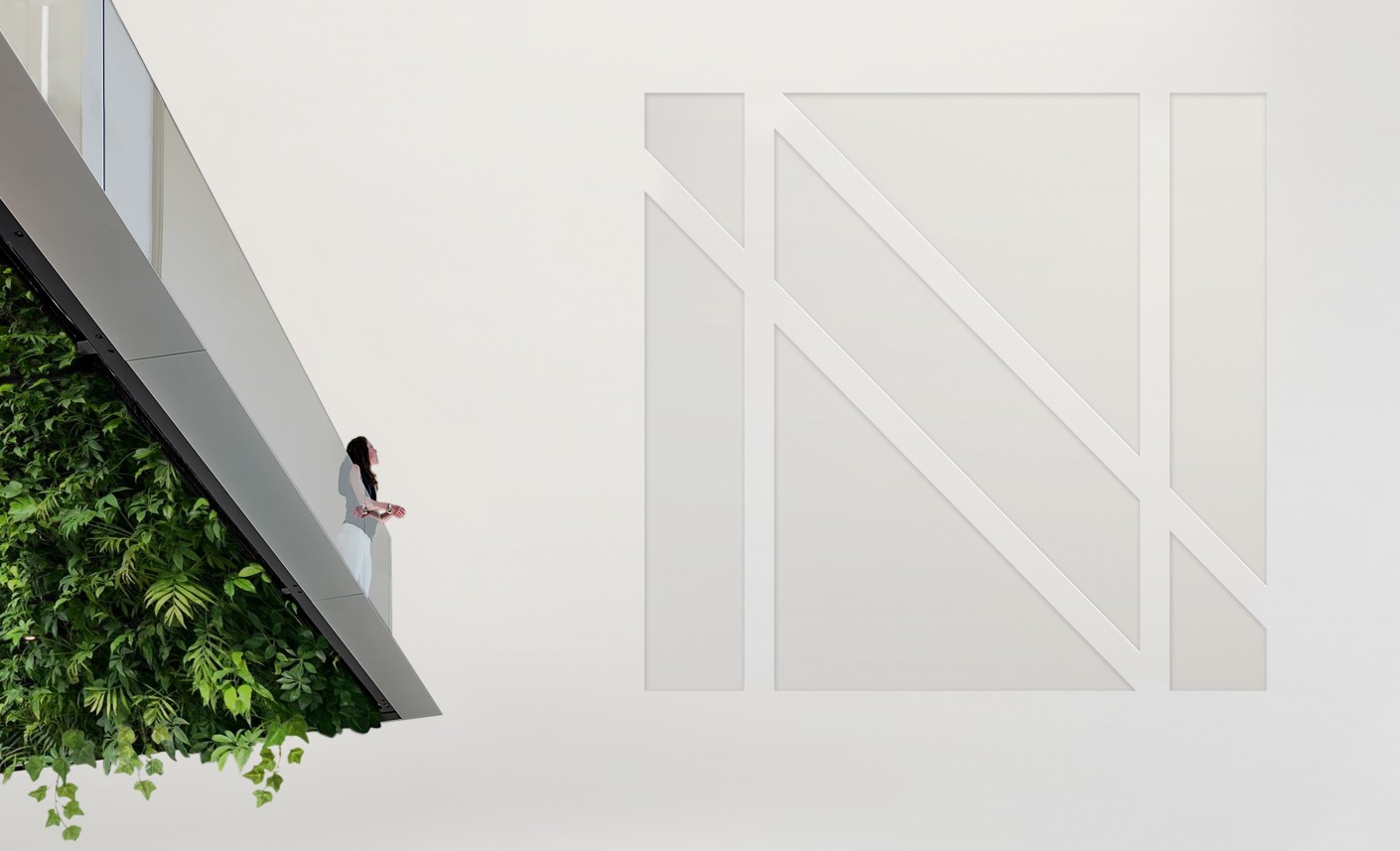 Network Capital貸款融資金融科技公司logo設計，正方形字母N網格