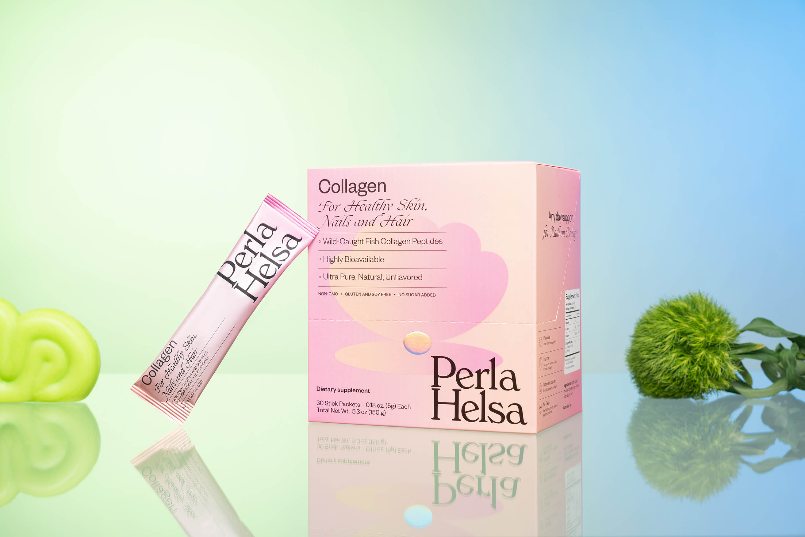 Perla Hesla膳食營養補充劑保健品包裝設計，貝殼珍珠元素+優雅漸變設計