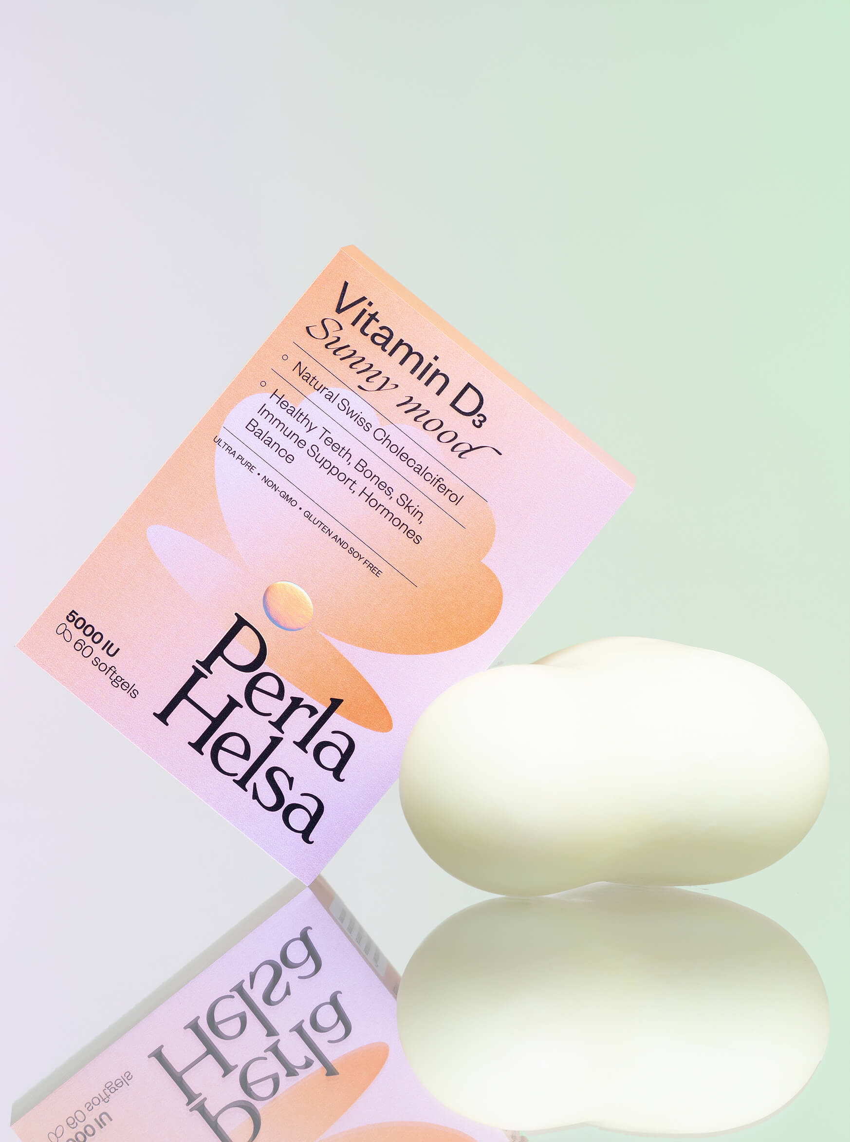 Perla Hesla膳食營養補充劑保健品包裝設計，貝殼珍珠元素+優雅漸變設計