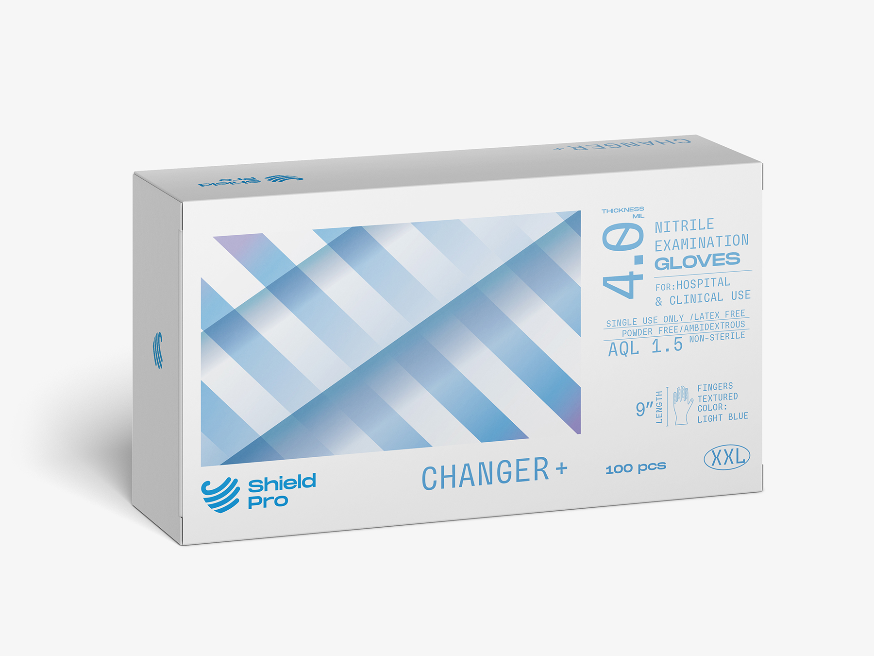 	 Shield Pro 一次性醫(yī)用手套包裝設(shè)計(jì)品牌logo設(shè)計(jì)