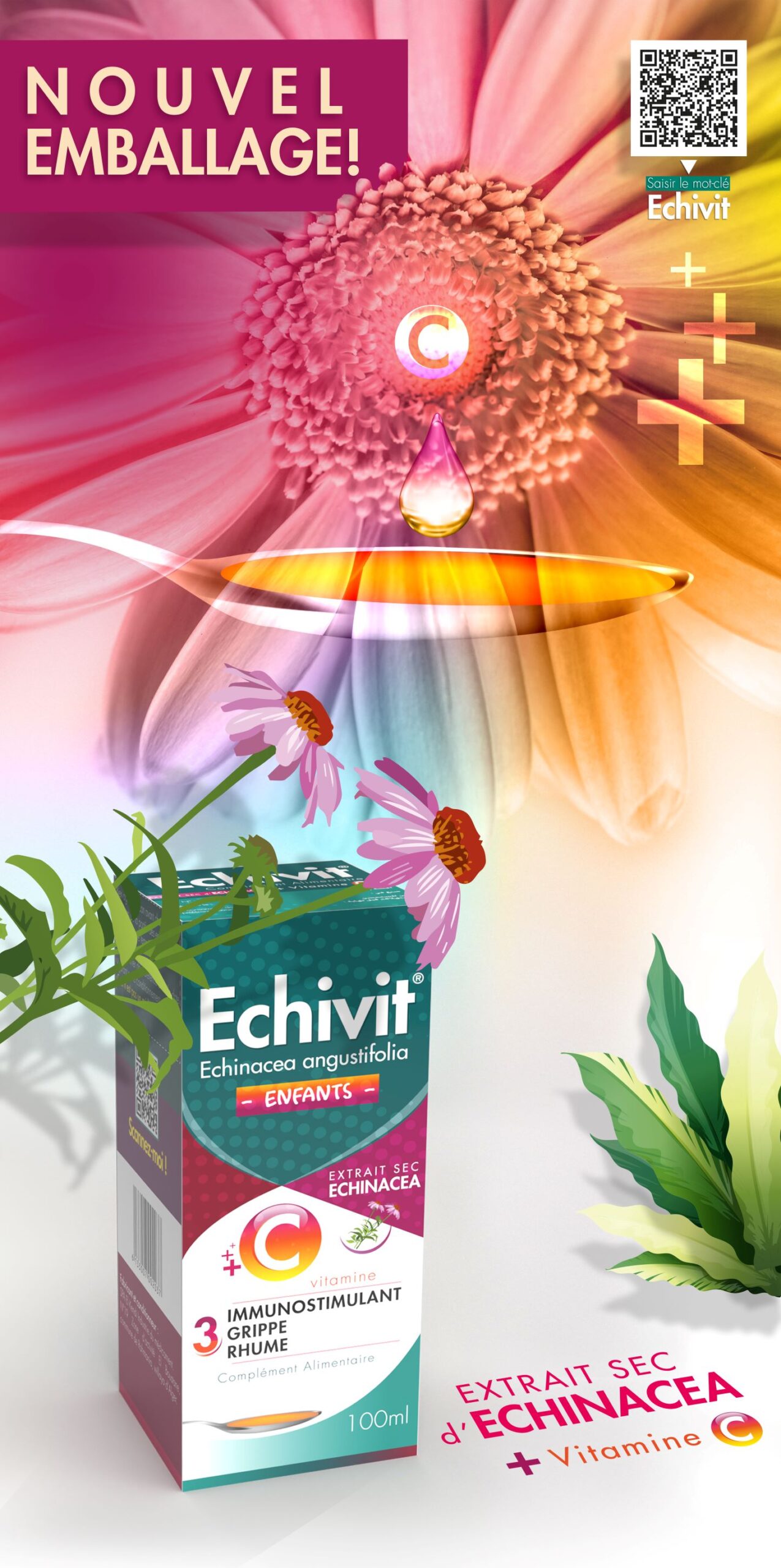 Ecivit OTC藥品包裝設(shè)計，突出品牌與交叉色塊版式