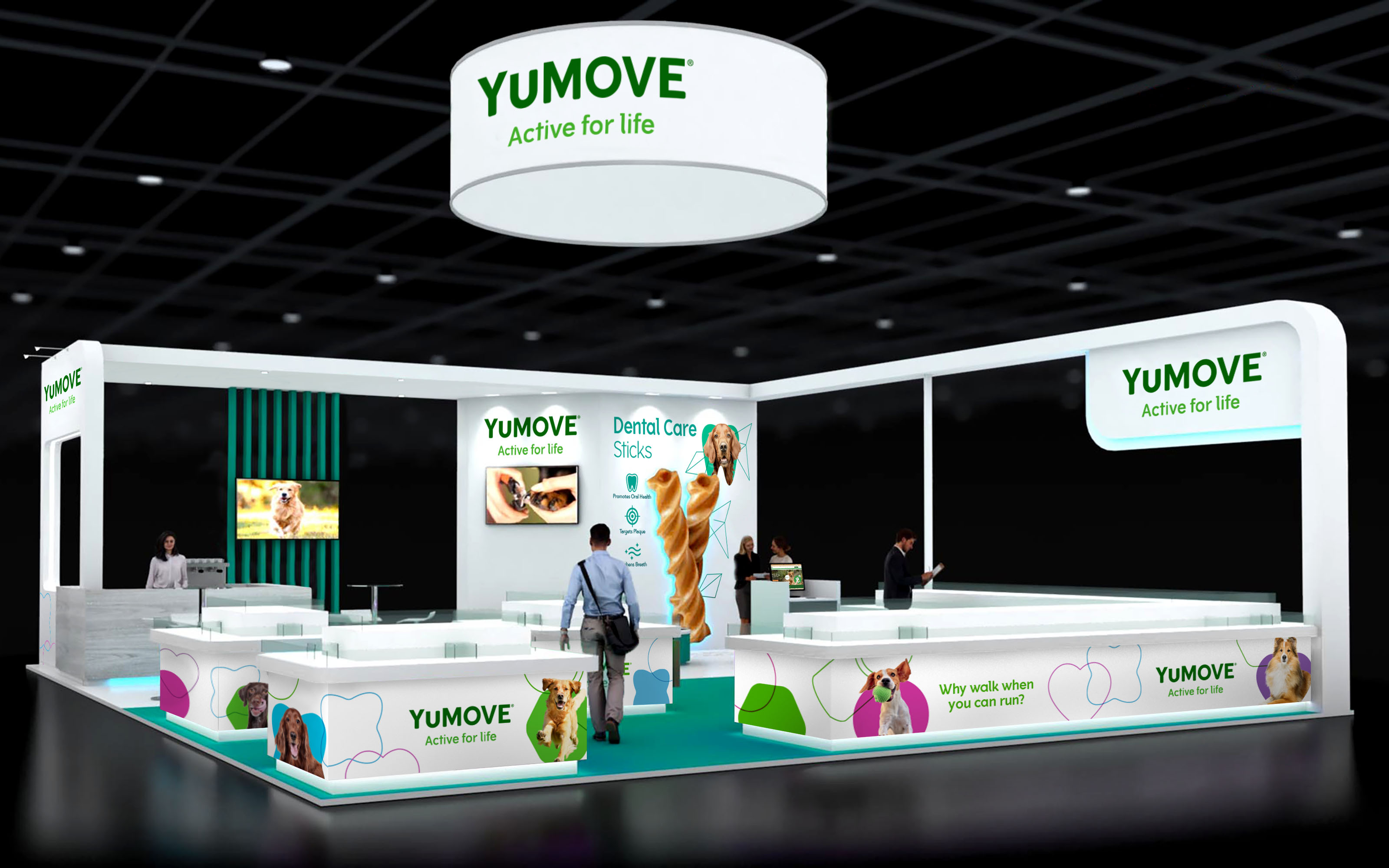 YuMOVE寵物護理品牌戰略策劃與系列產品包裝形象更新設計‘色塊+線條“-展會展臺設計